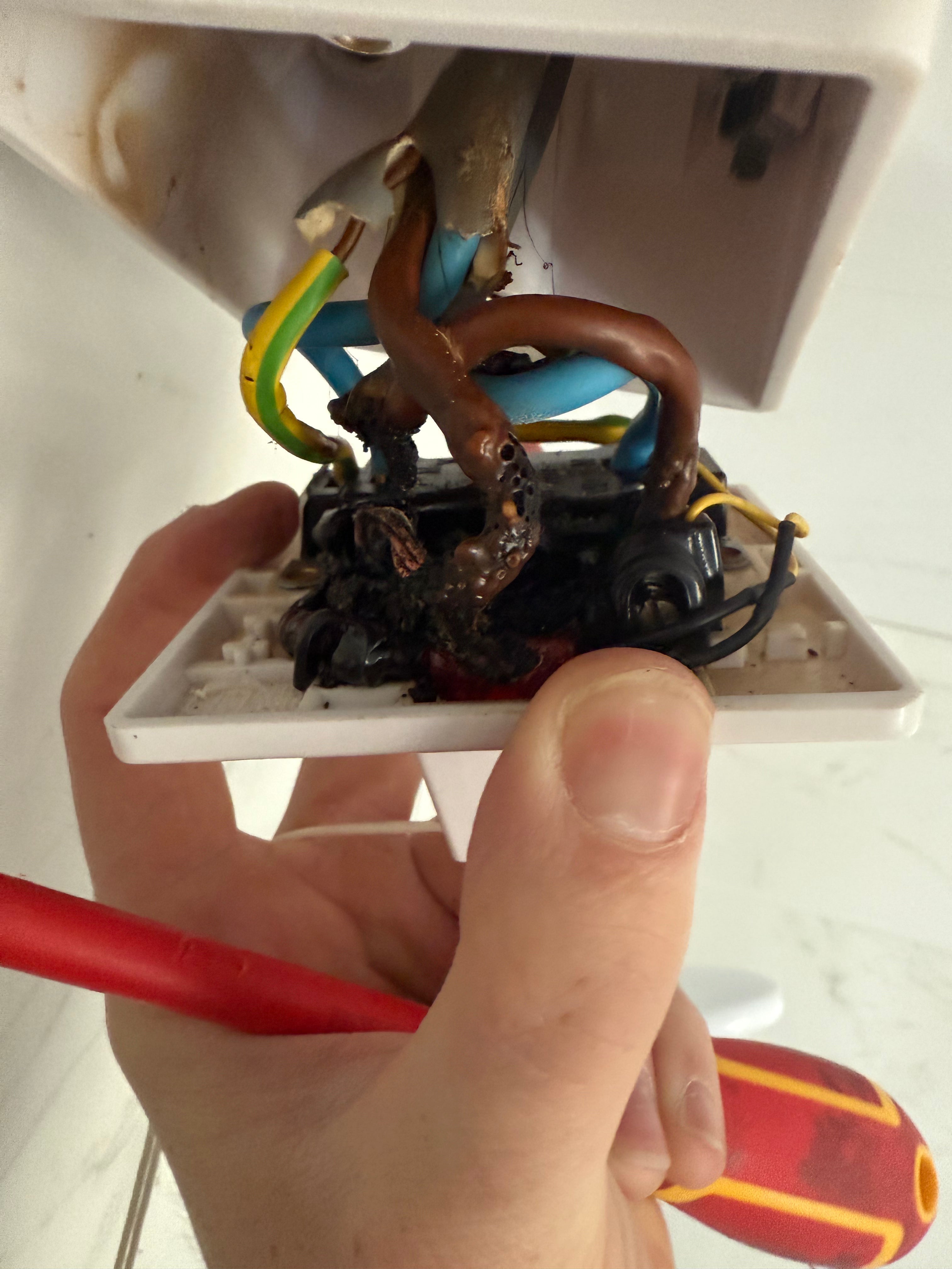 Melted shower switch